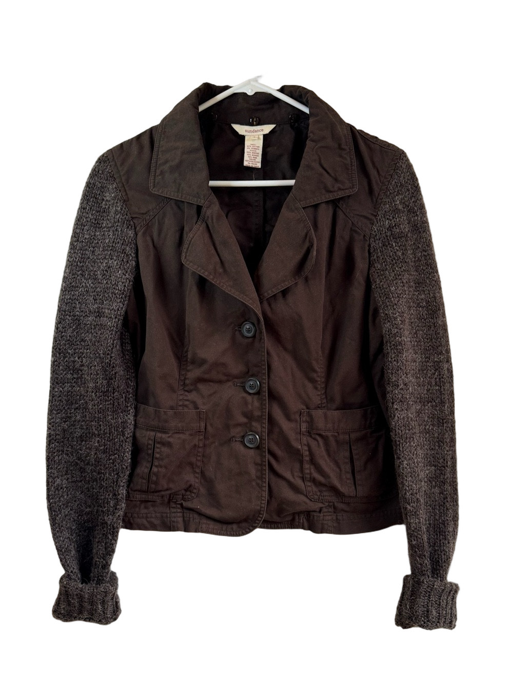 SUNDANCE Knit Sleeve Canvas Jacket